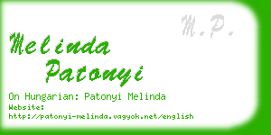 melinda patonyi business card